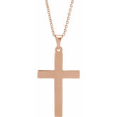 14K Rose Cross 18" Necklace